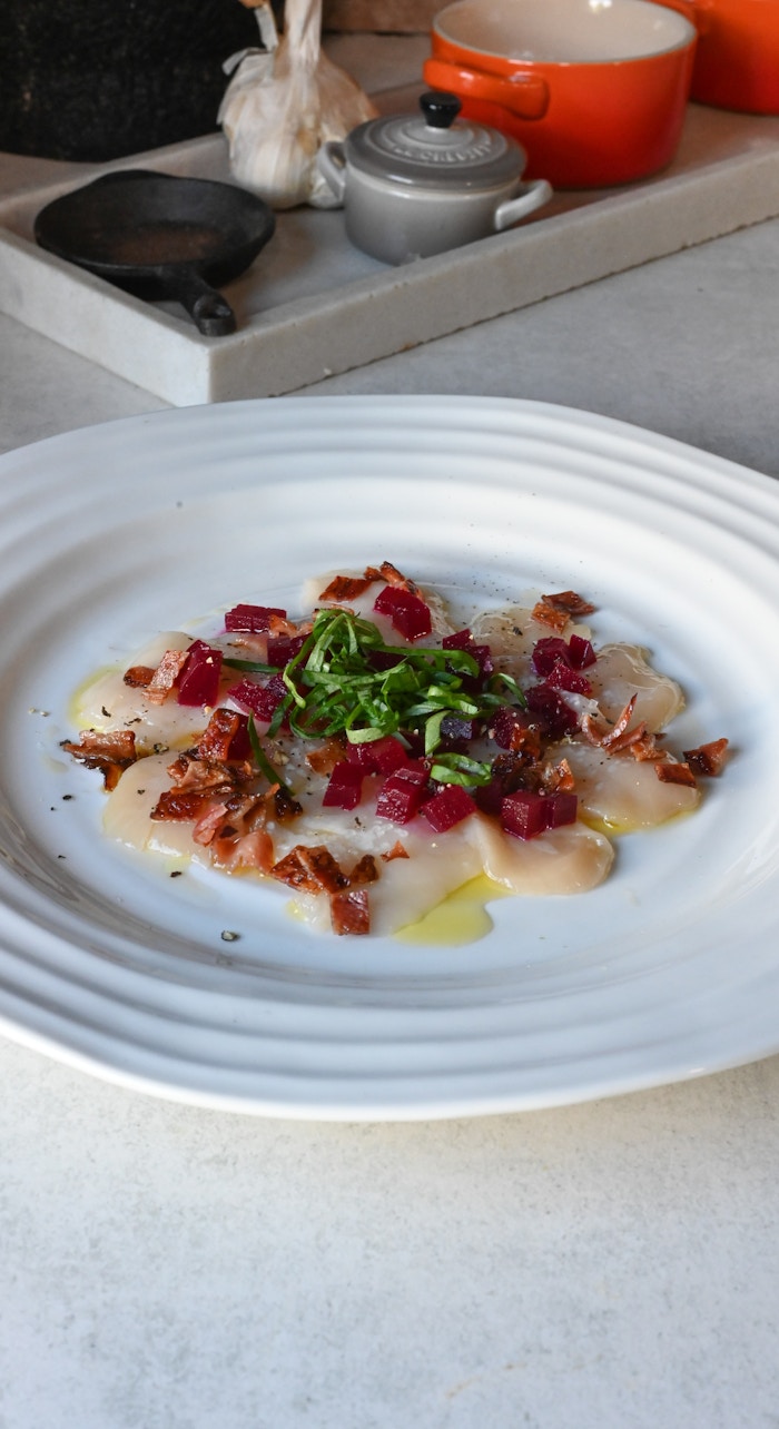 Kamskjell med bacon 6
